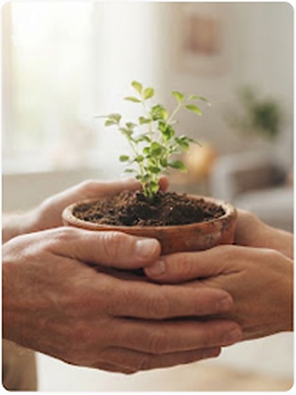 Planta sendo cuidada